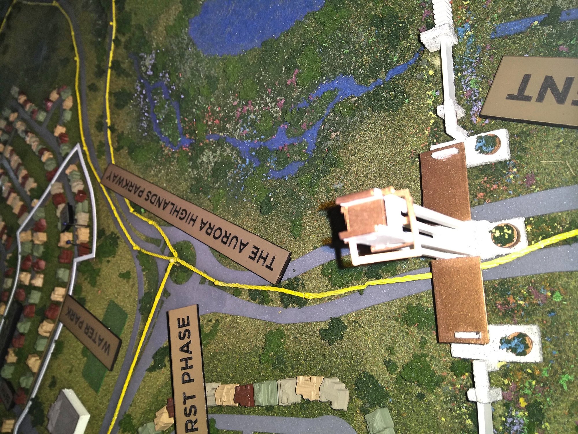Detail view of the Aurora Highlands physical scale model