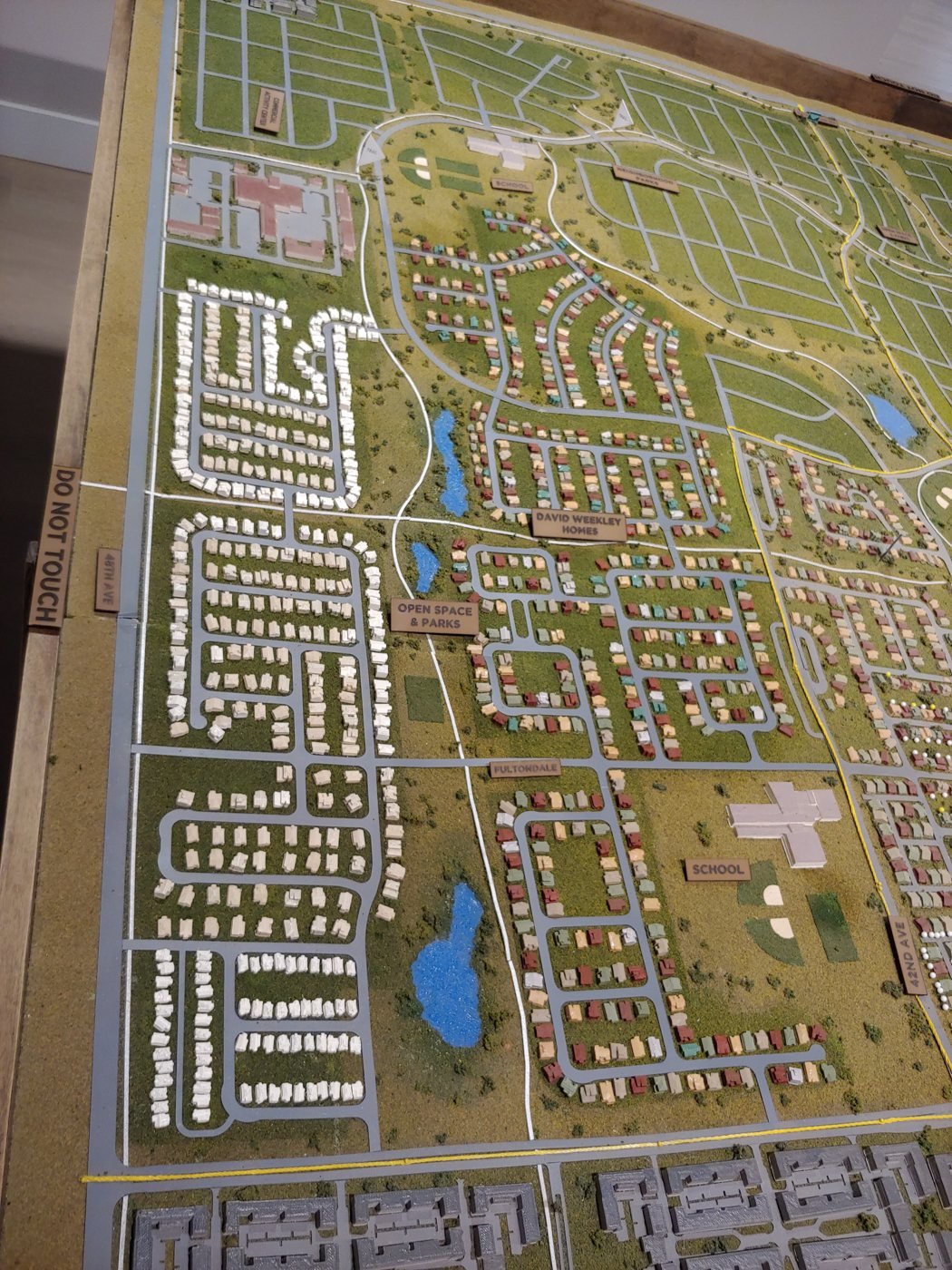 Detail view of the Aurora Highlands physical scale model