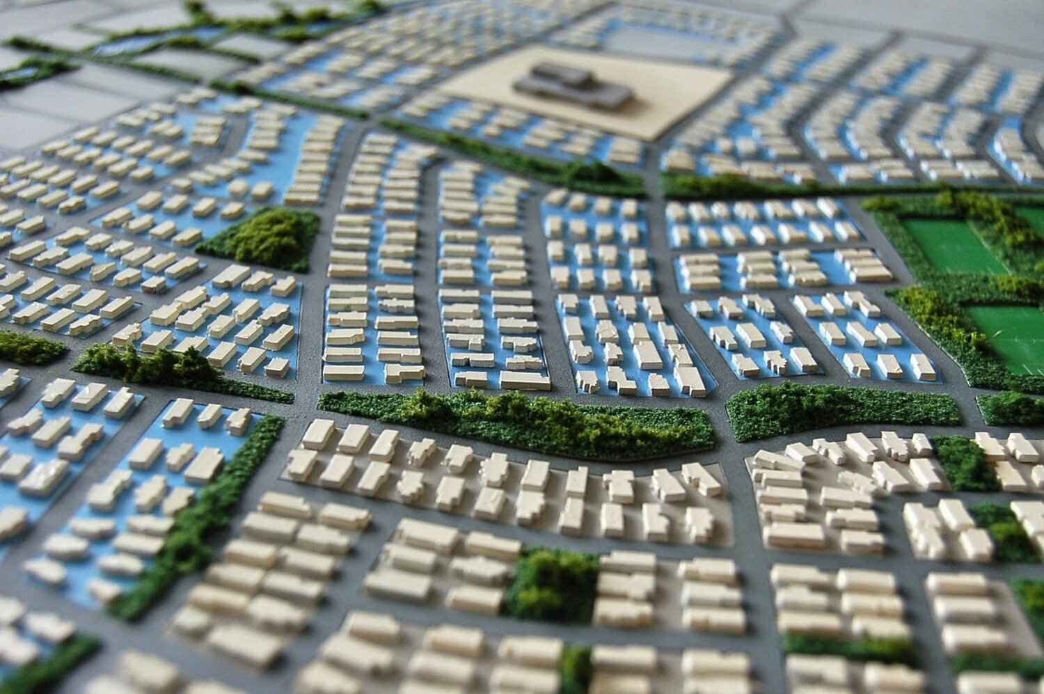 Detail view of the Daybreak Master Plan physical scale model