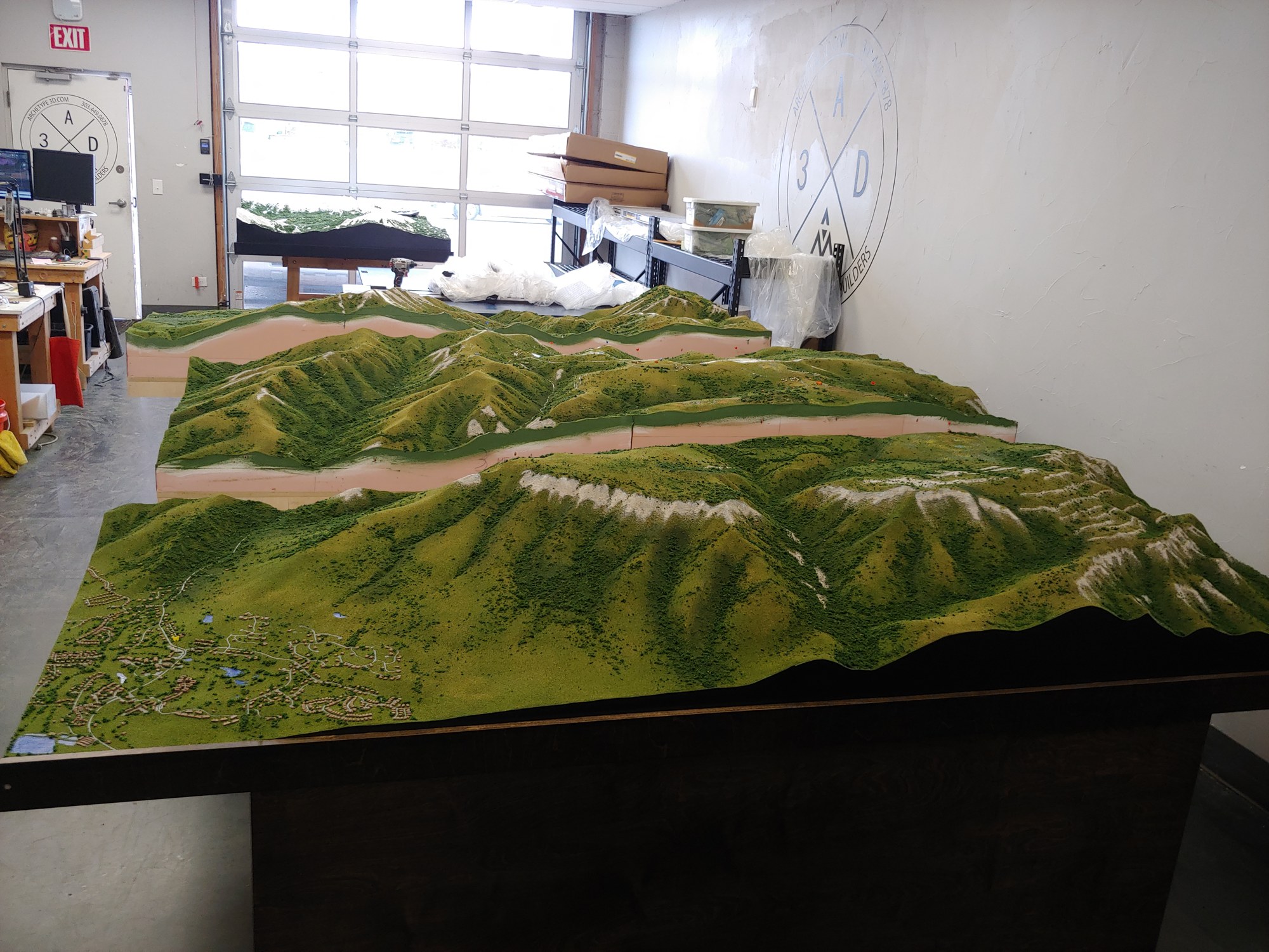 Detail view of the Powder Mountain Terrain Model physical scale model