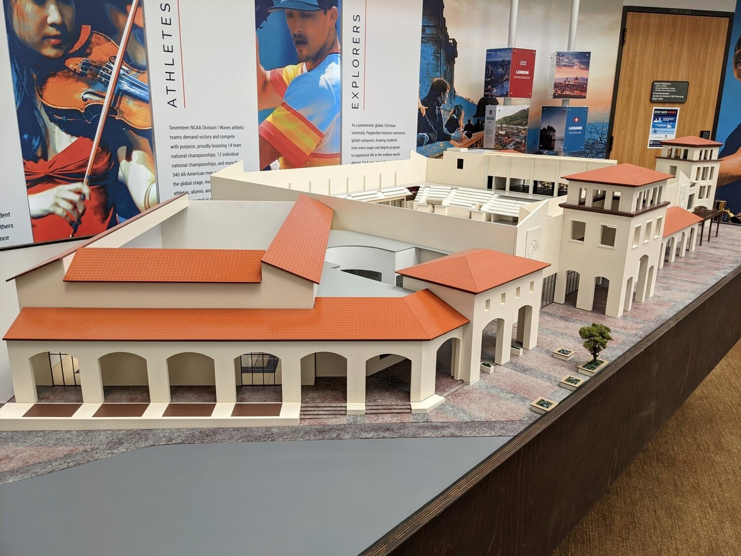 Detail view of the Pepperdine Campus physical scale model